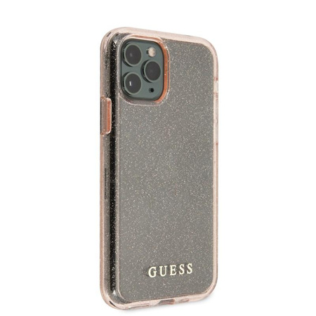 Guess Glitter Case - Coque pour iPhone 11 Pro Max (Rose)