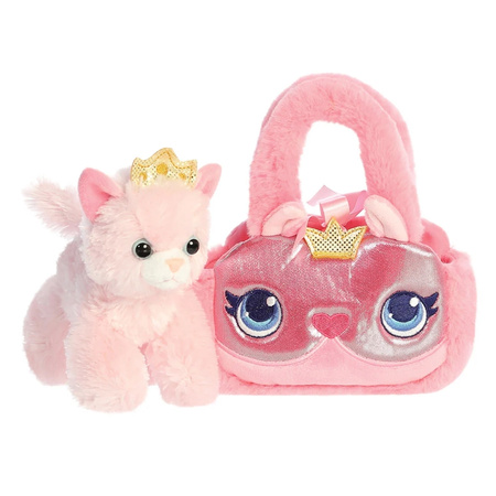 Fancy Pals – Peluche principessa gatta con corona dorata in borsa rosa 20 cm ecologica