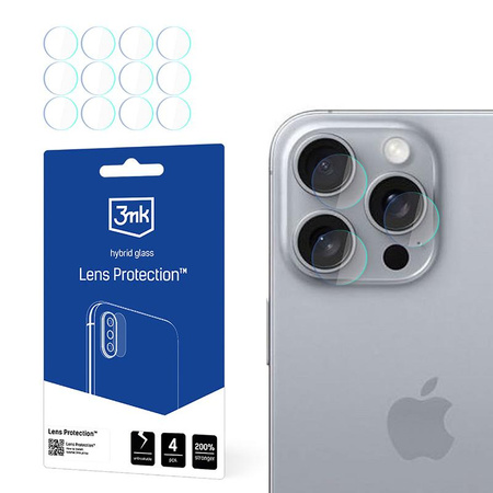 3mk Lens Protection - iPhone 16 Pro verre de l'objectif de l'appareil photo (4 sets)