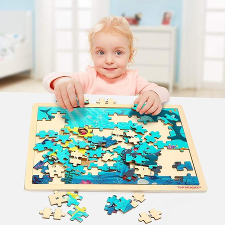 TOP BRIGHT - Puzzle drewniane ocean (100 el.)