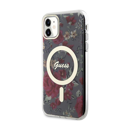 Guess Flower MagSafe - iPhone 11 Tasche (Grün)