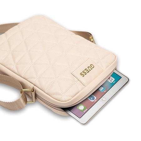 Guess Quilted Tablet Bag - Torba na notebooka / tablet 10" (różowy)