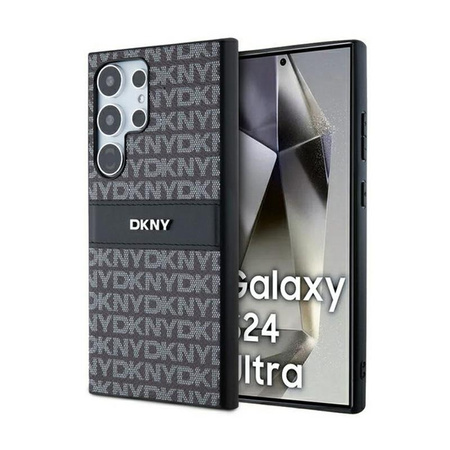 Kožené pouzdro DKNY Mono Stripe & Metal Logo - Samsung Galaxy S24 Ultra (černé)