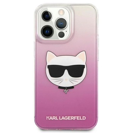 Karl Lagerfeld Choupette Head - pouzdro pro iPhone 13 Pro (růžové)