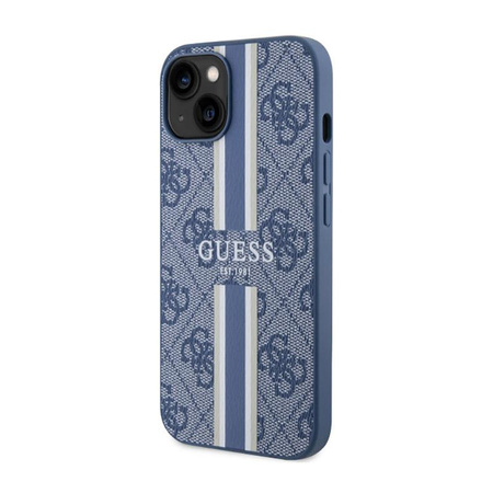 Guess 4G Étui MagSafe à rayures imprimées - iPhone 14 Plus (Bleu)