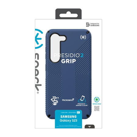 Speck Presidio2 Grip - Étui antidérapant pour Samsung Galaxy S23 (Bleu côtier/Noir)