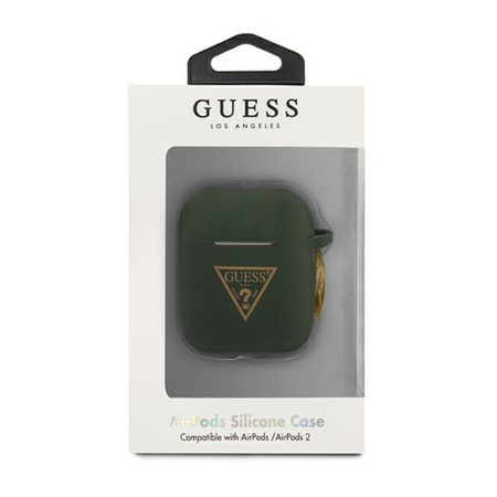 Guess Silicone Triangle Logo - Etui Airpods (khaki)