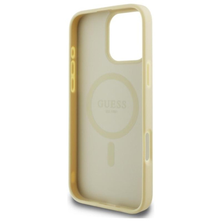 Guess Saffiano Peony Classic Logo MagSafe – Pouzdro pro iPhone 16 Pro Max (zlaté)