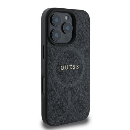 Guess 4G Ring Classic Logo MagSafe – Pouzdro pro iPhone 16 Pro (černé)