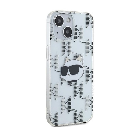 Karl Lagerfeld IML Choupette Head & Monogram - Coque iPhone 15 / 14 / 13 (Transparent)