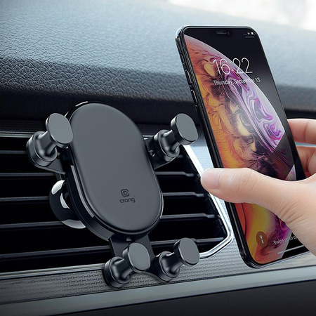 Crong Gravity Auto-Lock Car Holder - Gravity Car Holder for phone 4.7"-6.5" (black)