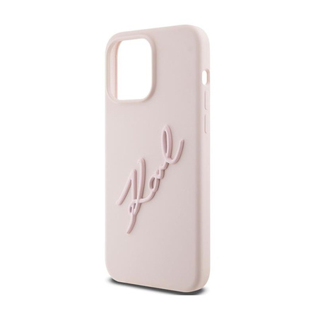 Karl Lagerfeld Silikon Karl Script - iPhone 15 Pro Max Hülle (rosa)