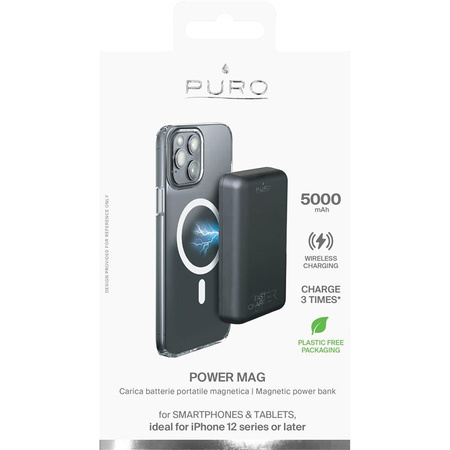 Puro PowerMag Power Bank - 5000mAh MagSafe induction power bank
