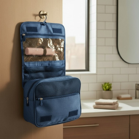 Dunlop – Travel Toiletry Bag with Hanging Hook 25x20x10 cm (Navy Blue)