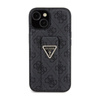 Guess Grip Stand 4G Triangle Strass Logo - pouzdro pro iPhone 15 (černé)