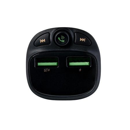 WEKOME WP-C26 - Emetteur FM Bluetooth / MicroSD / 2x USB-A + chargeur voiture 17W (Noir)