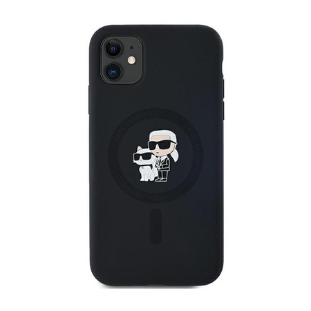 Karl Lagerfeld Silikonové pouzdro Karl & Choupette MagSafe - iPhone 11 (černé)