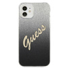 Guess Glitter Gradient Script - iPhone 12 mini Tasche (schwarz)