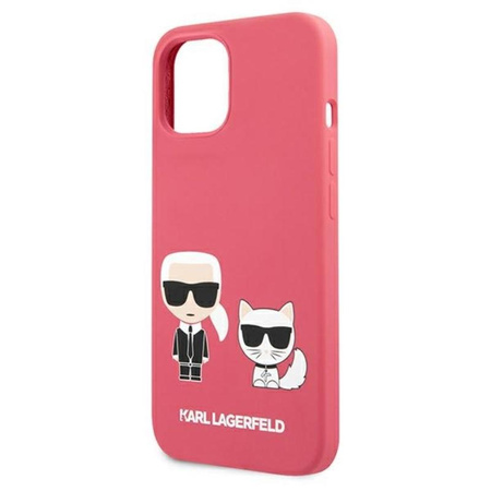 Karl Lagerfeld szilikon Karl & Choupette - iPhone 13 tok (fukszia)