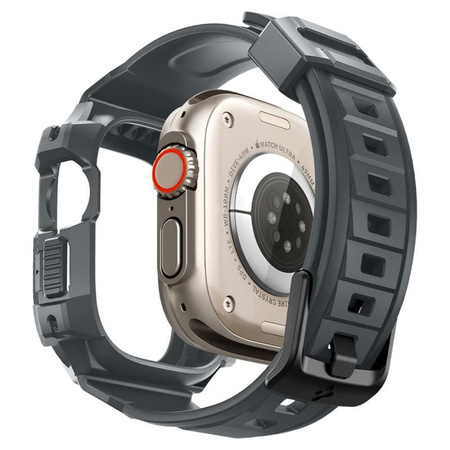 Spigen Rugged Armor Pro - Bracelet avec étui pour Apple Watch Ultra 49 mm (Gris foncé)