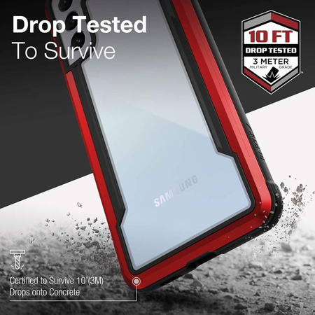 X-Doria Raptic Shield - Coque aluminium Samsung Galaxy S21+ (Protection antimicrobienne) (Rouge)