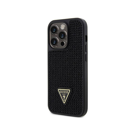 Guess Rhinestone Triangle - pouzdro pro iPhone 14 Pro (černé)