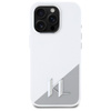 Karl Lagerfeld Silicone Shadow Metal Initial MagSafe - Coque pour iPhone 16 Pro Max (blanc)
