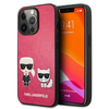 Karl Lagerfeld PU Leather Karl & Choupette Embossed - iPhone 13 Pro Case (fuchsia)