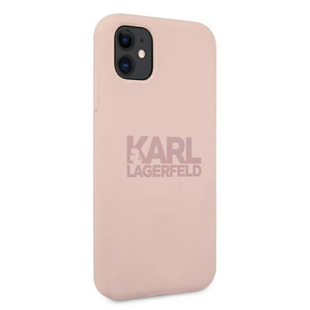 Karl Lagerfeld Silicone Stack Logo - Coque iPhone 11 (rose)