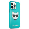 Karl Lagerfeld Choupette Head - pouzdro pro iPhone 13 Pro Max (fluo modré)