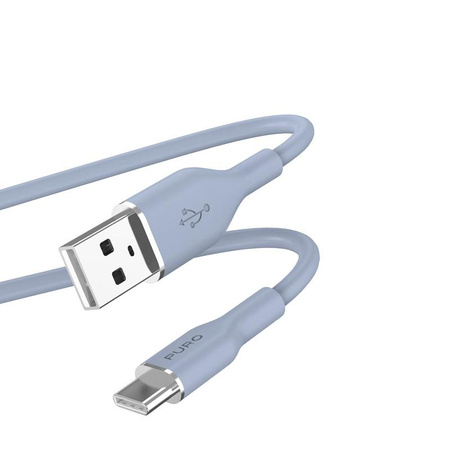 PURO ICON Soft Cable - kabel USB-A na USB-C 1,5 m (prášková modrá)