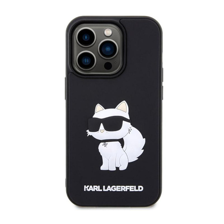 Karl Lagerfeld 3D-Gummi NFT Choupette - Tasche für iPhone 14 Pro Max (Schwarz)
