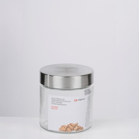 Alpina - Glass Jar / Storage Container with Screw Cap 500 ml 11 cm