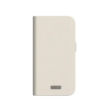 Moshi Overture MagSafe - Leather 3-in-1 flip case for iPhone 15 Pro (Eggnog White)