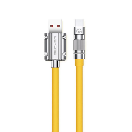 WEKOME WDC-186 Wingle sorozat - USB-A USB-C gyors töltő csatlakozókábel 1 m (sárga)