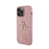 Guess Glitter Script Big 4G - iPhone 15 Pro Tasche (rosa)