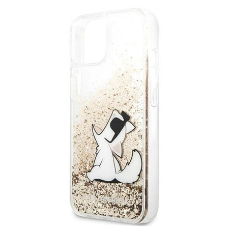 Karl Lagerfeld Liquid Glitter Choupette Fun - iPhone 13 Mini Case (Gold)