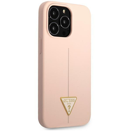 Guess szilikon háromszög logó - iPhone 13 Pro Max tok (rózsaszín)
