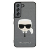 Karl Lagerfeld Saffiano Ikonik Karl`s Head - Samsung Galaxy S22 Tasche (silber)