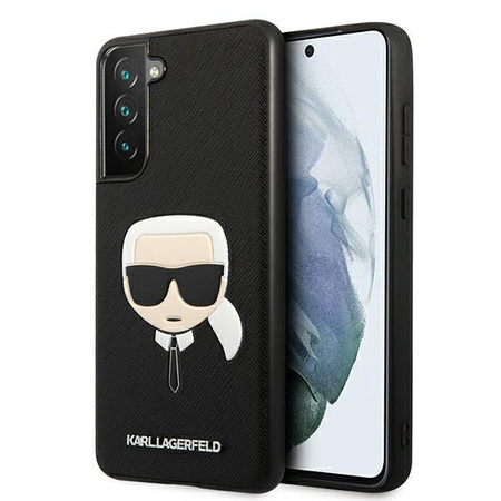Karl Lagerfeld Saffiano Ikonik Karl`s Head - Samsung Galaxy S21 FE tok (fekete)