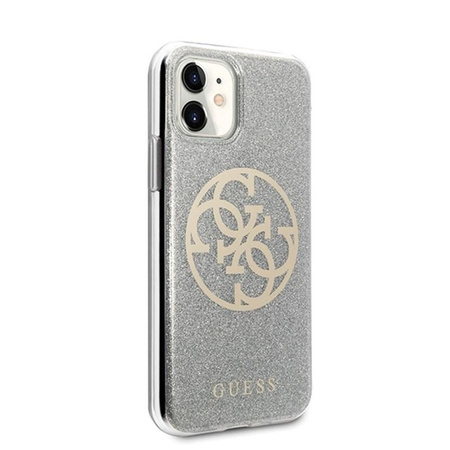 Guess Circle Glitter 4G - Etui iPhone 11 (Light Grey)