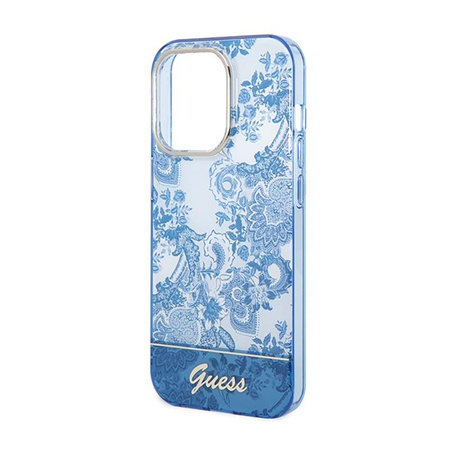 Guess Porcelain Collection - Case for iPhone 14 Pro Max (Blue)
