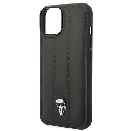 Karl Lagerfeld Quilted Puffy Ikonik Pin - Coque pour iPhone 14 (Noir)