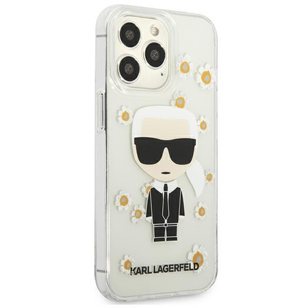 Karl Lagerfeld Iconic Karl Flower - pouzdro pro iPhone 13 Pro Max (průhledné)