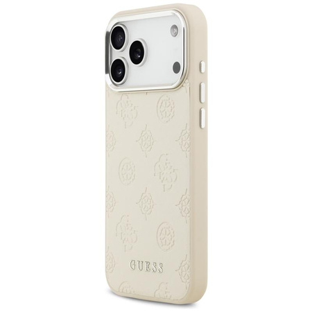 ETUI DO IPHONE 17 PRO MAX do MAGSAFE GUESS ORYGINALNE BEŻOWE SKÓRZANE MODNE