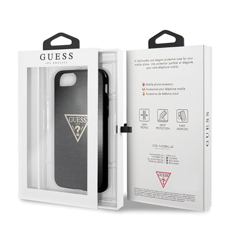 Guess Solid Glitter Triangle - iPhone 8 / 7 Case (Black)