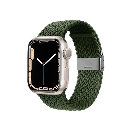 Crong Wave Band - Geflochtenes Armband für Apple Watch 38/40/41/42 mm (grün)