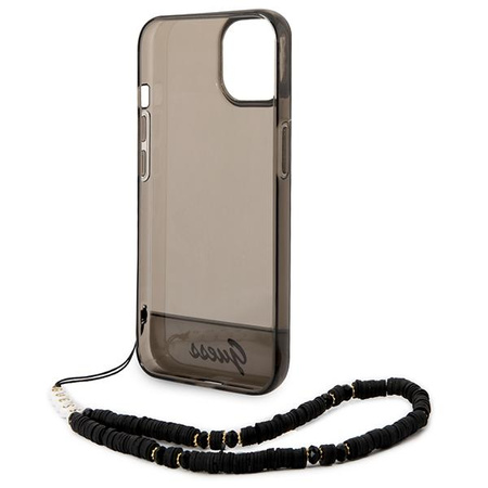 Guess Translucent Pearl Strap - Case for iPhone 14 Plus (Black)