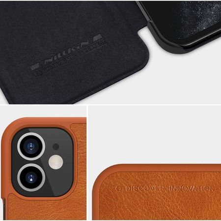 Nillkin Qin bőr tok - tok Apple iPhone 12 Mini készülékhez (barna)