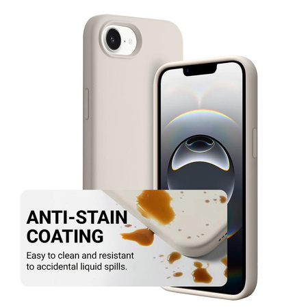 ETUI MAGSAFE SILIKONOWE DO IPHONE 16E, Crong Beżowe, Magnetyczne Eleganckie